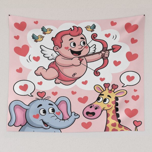 Item preview, Cupid's Lovestruck Animals | Cute Valentine's Day Cartoon designed and sold by Midnight Veil Designs.