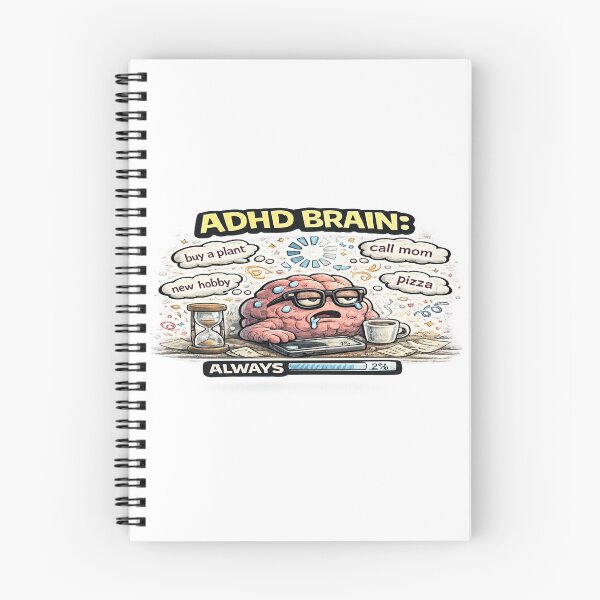 Item preview, ADHD Brain Always Buffering Funny Focus Loading Meme designed and sold by FeralMindStudio.