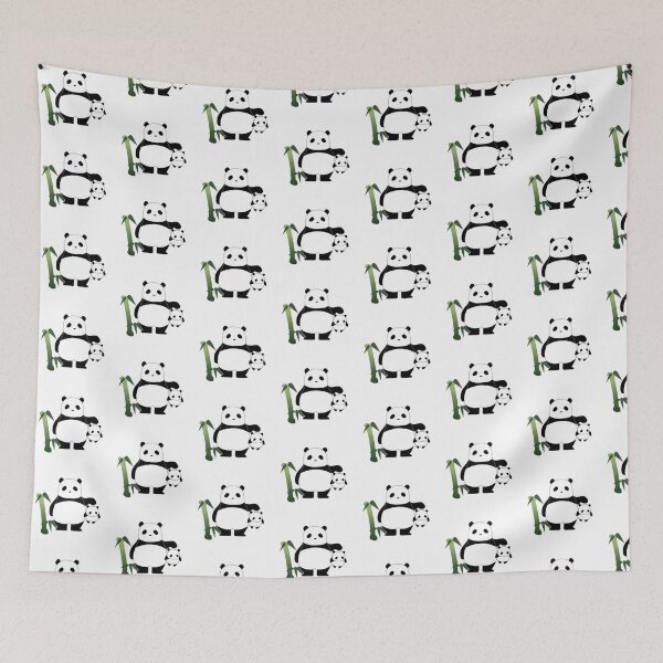 Item preview, Cute Panda and Baby Panda Minimal Bamboo Illustration designed and sold by Snapystyle.