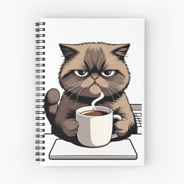 Item preview, Cat drinking its coffee at work designed and sold by UrbanView.