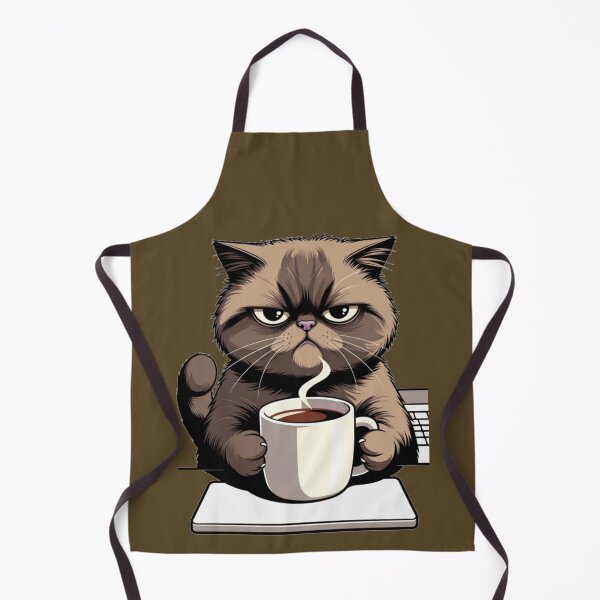 Item preview, Cat drinking its coffee at work designed and sold by UrbanView.