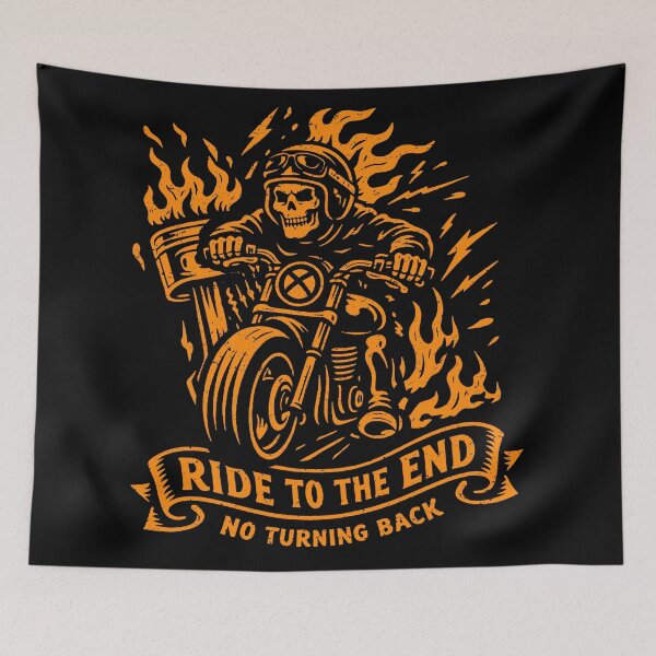 Item preview, Ride to the End No Turning Back Grim Reaper Biker Motorcycle Art designed and sold by kosongxlima.