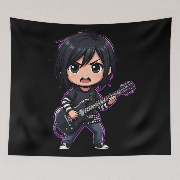 Item preview, music emo Cute Emo Guitarist Character designed and sold by Uglyandcute.