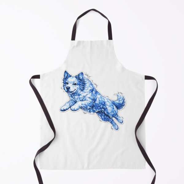 Item preview, Blue Crystal Fluffy Dog Jumping Pose designed and sold by CLOUTKULT.
