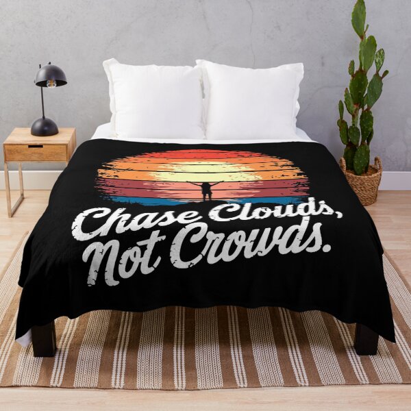 Item preview, Chase Clouds, Not Crowds – Retro Sunset Motivation Art designed and sold by Exodoi.