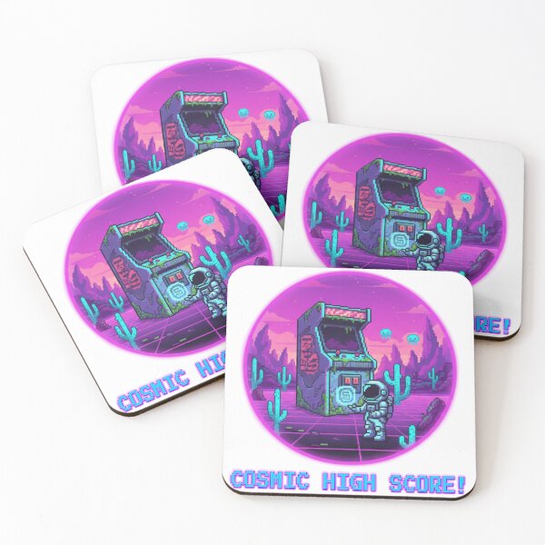 Item preview, Cosmic High Score Retro Pixel Arcade designed and sold by Yokai Ramen.