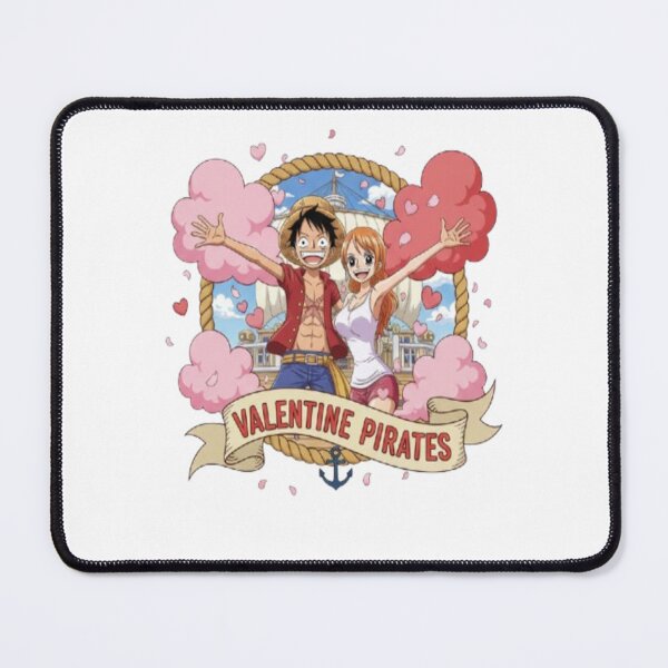 Item preview, One Piece Valentine T-Shirt – Luffy & Straw Hat Pirates Romantic Anime Tee designed and sold by ColorsSoul ⭐️⭐️⭐️⭐️⭐️.