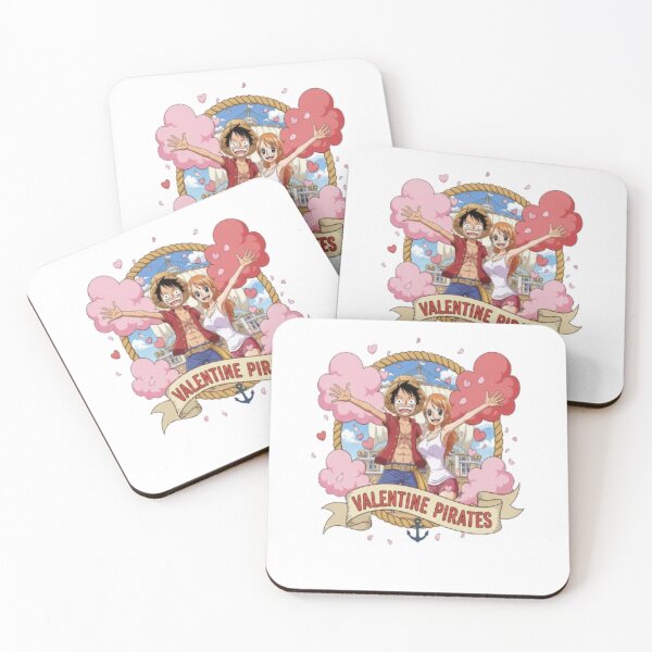 Item preview, One Piece Valentine T-Shirt – Luffy & Straw Hat Pirates Romantic Anime Tee designed and sold by ColorsSoul ⭐️⭐️⭐️⭐️⭐️.