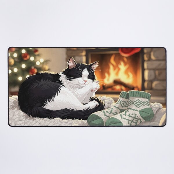 Item preview, A Warm Winter Nap with Stockings and Soft Lights designed and sold by Anvc-Art.