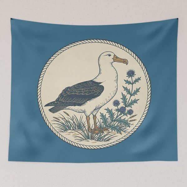 Item preview, Albatross Sea Holly Maritime Vintage Art designed and sold by BirdsnStuff.