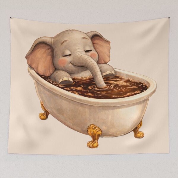 Item preview, Funny coffee elephant – my daily coffee intake – coffee lover designed and sold by Art by M.H..