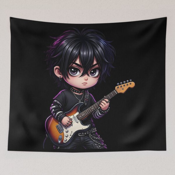 Item preview, music emo Cute Emo Guitarist Character designed and sold by Uglyandcute.