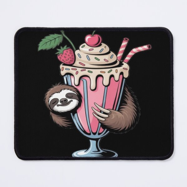 Item preview, Sloth Hugging Milkshake - Cute Kawaii Dessert Art designed and sold by DailySparks.