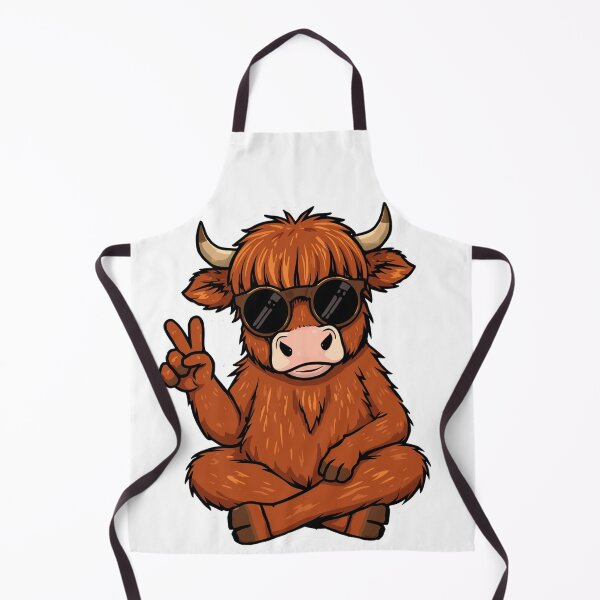 Item preview, Cool Highland Cow Peace Sign - Scottish Heilan Coo in Sunglasses designed and sold by Loom on the Loch.