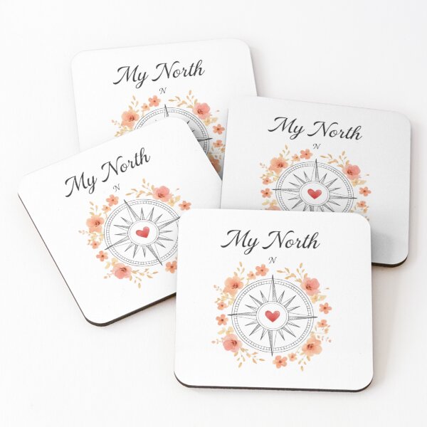 Item preview, "My North: Compass Rose with Warm Watercolor Florals" designed and sold by Blue Bird  Designs.