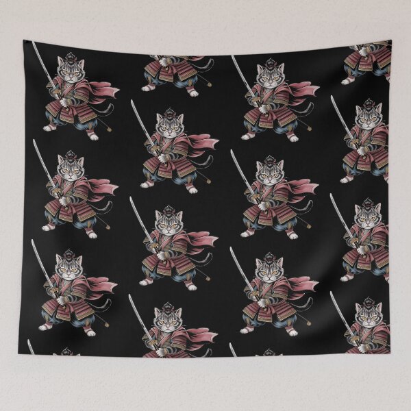 Item preview, Samurai Classic Cat With Catana T-shirt  designed and sold by BsDrip.