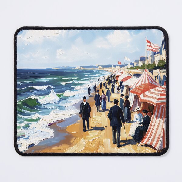 Item preview, Trouville-sur-Mer France Impressionist Beach Art - Normandy Coast designed and sold by FrancophileFun.