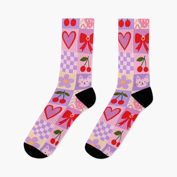 Item preview, Purple Cat Patchwork Quilt Seamless Pattern Valentine Red Bow Coquette Retro designed and sold by FRH Design ⭐⭐⭐⭐⭐.