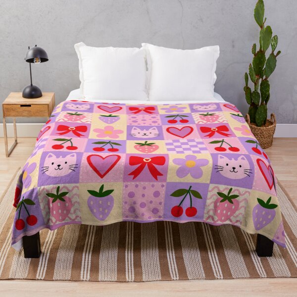 Item preview, Purple Cat Patchwork Quilt Seamless Pattern Valentine Red Bow Coquette Retro designed and sold by FRH Design ⭐⭐⭐⭐⭐.