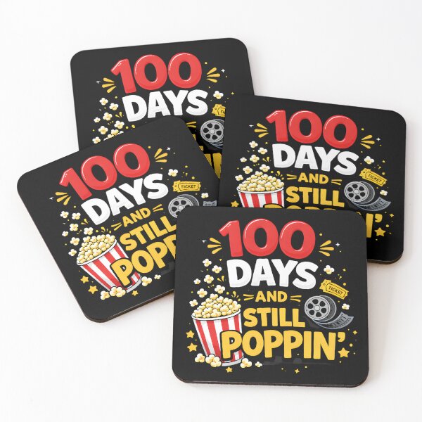 Item preview, 100 Days And Still Poppin Neon Red Glow Black Background Colorful Popcorn 100th Day School Shirt designed and sold by JaaCreativeShop.