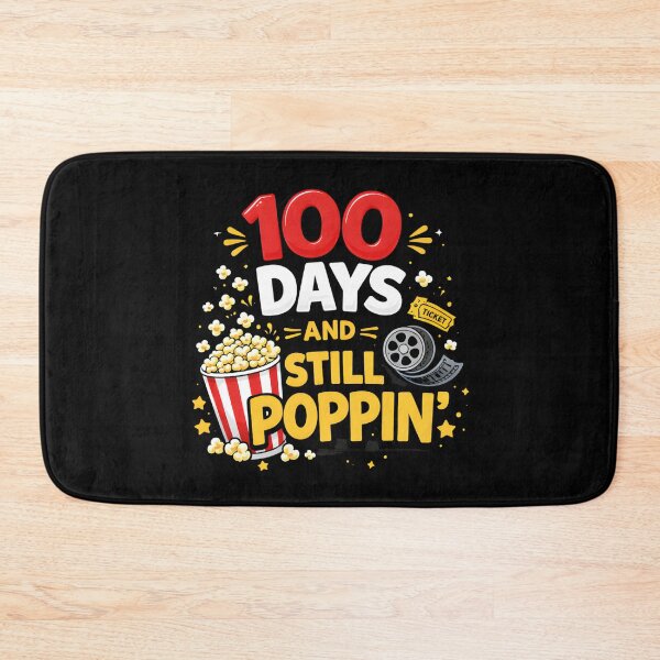 Item preview, 100 Days And Still Poppin Neon Red Glow Black Background Colorful Popcorn 100th Day School Shirt designed and sold by JaaCreativeShop.