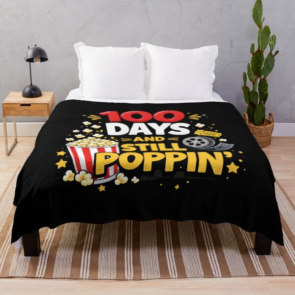 Item preview, 100 Days And Still Poppin Neon Red Glow Black Background Colorful Popcorn 100th Day School Shirt designed and sold by JaaCreativeShop.