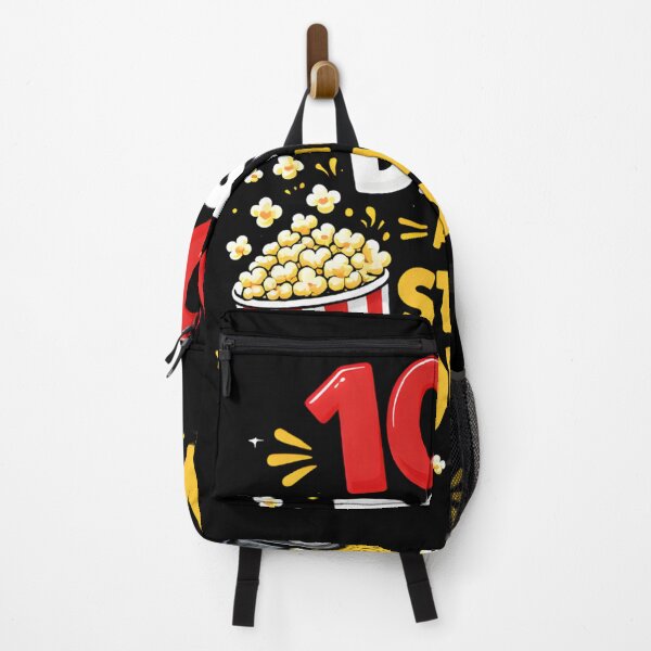 Item preview, 100 Days And Still Poppin Neon Red Glow Black Background Colorful Popcorn 100th Day School Shirt designed and sold by JaaCreativeShop.