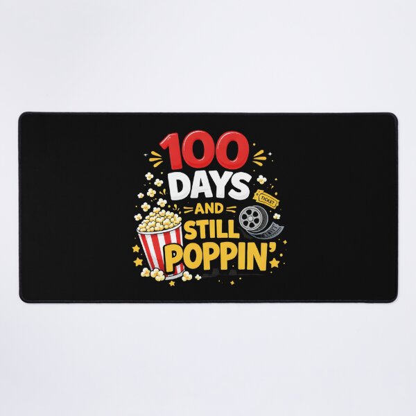 Item preview, 100 Days And Still Poppin Neon Red Glow Black Background Colorful Popcorn 100th Day School Shirt designed and sold by JaaCreativeShop.