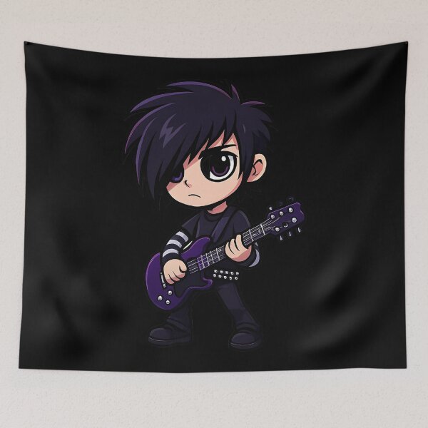 Item preview, music emo Cute Emo Guitarist Character designed and sold by Uglyandcute.