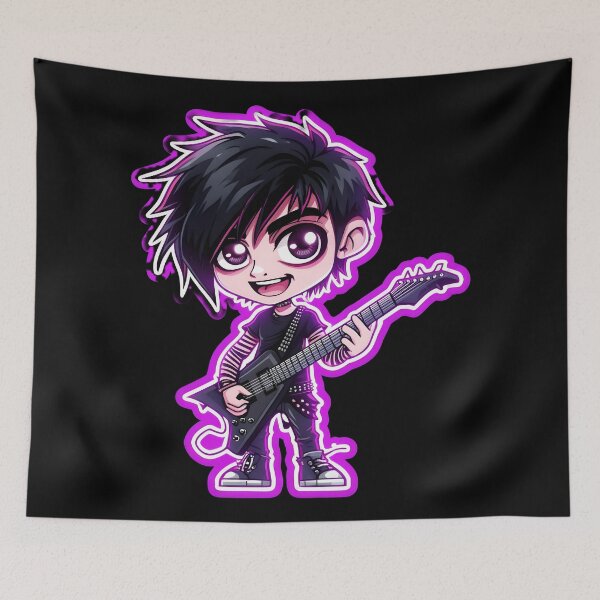 Item preview, music emo Cute Emo Guitarist Character designed and sold by Uglyandcute.