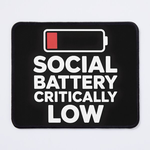 Item preview, SOCIAL BATTERY CRITICALLY LOW designed and sold by fun4now.
