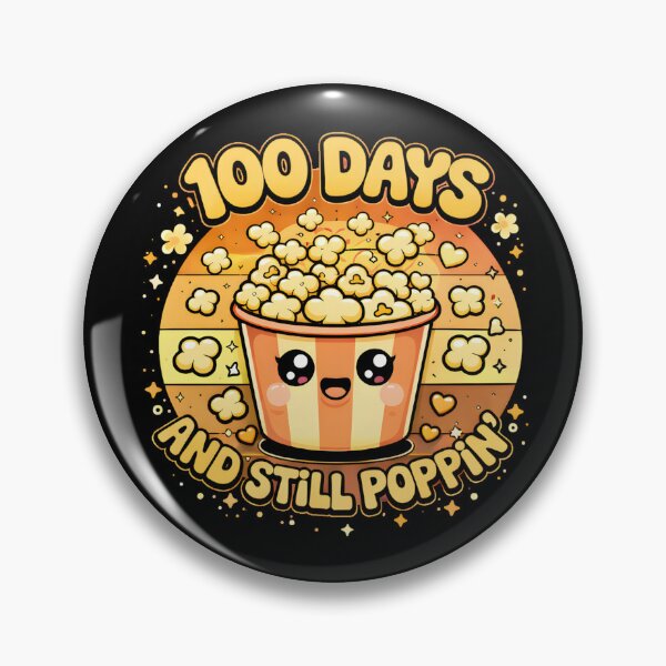 Item preview, 100 Days And Still Poppin Kawaii Smiling Popcorn Gold Dark Background 100th Day School Shirt designed and sold by JaaCreativeShop.