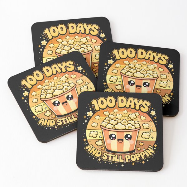 Item preview, 100 Days And Still Poppin Kawaii Smiling Popcorn Gold Dark Background 100th Day School Shirt designed and sold by JaaCreativeShop.