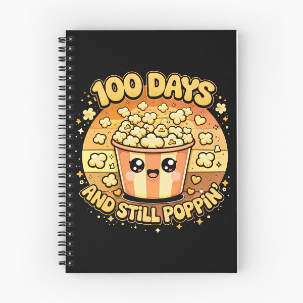 Artikelvorschau, 100 Tage und immer noch am Poppen – Kawaii-Popcorn mit lächelndem Lächeln, goldener dunkler Hintergrund, 100. Schultag-Shirt entworfen und verkauft von JaaCreativeShop.