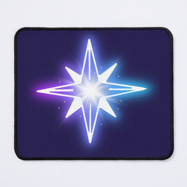 Item preview, Glowing Neon North Star Aesthetic - Cyberpunk Blue & Purple designed and sold by SolutionsArt.