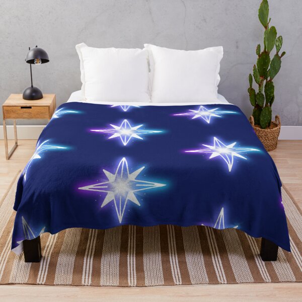Item preview, Glowing Neon North Star Aesthetic - Cyberpunk Blue & Purple designed and sold by SolutionsArt.