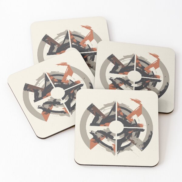 Item preview, Modern Abstract Compass Art – Geometric Minimal Symbol Design in Black and Burnt Orange by NegarTv designs designed and sold by NegarTv Designs.