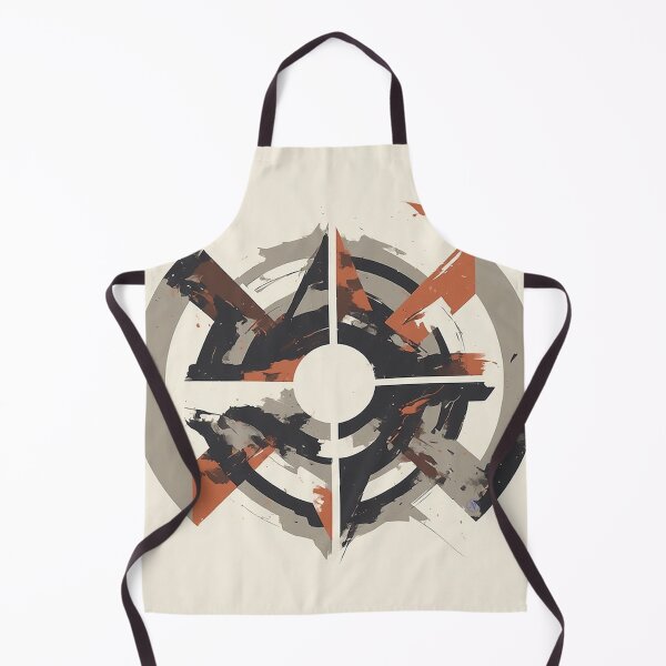 Item preview, Modern Abstract Compass Art – Geometric Minimal Symbol Design in Black and Burnt Orange by NegarTv designs designed and sold by NegarTv Designs.