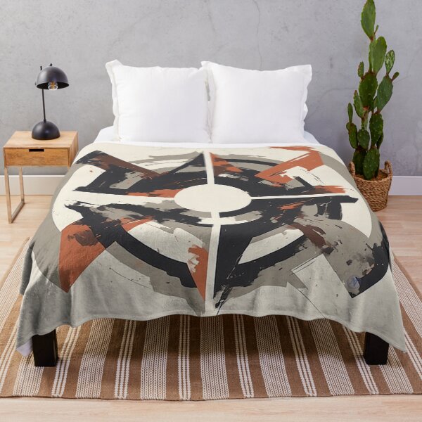 Item preview, Modern Abstract Compass Art – Geometric Minimal Symbol Design in Black and Burnt Orange by NegarTv designs designed and sold by NegarTv Designs.