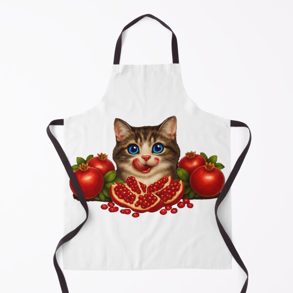 Item preview, Cute Cat with Pomegranates – Whimsical Fruit Cat Illustration designed and sold by MadeOnPress.