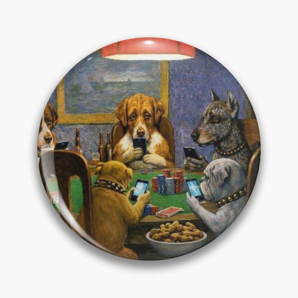 Item preview, Dogs Playing Poker with Smartphones designed and sold by PopCultureArtShop.