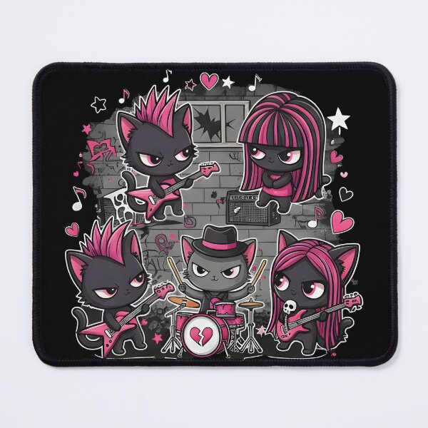 Item preview, music emo Emo Cat Rock Band designed and sold by Uglyandcute.