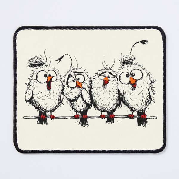 Item preview, Funny birds black and white minimalist art designed and sold by Natart1004.