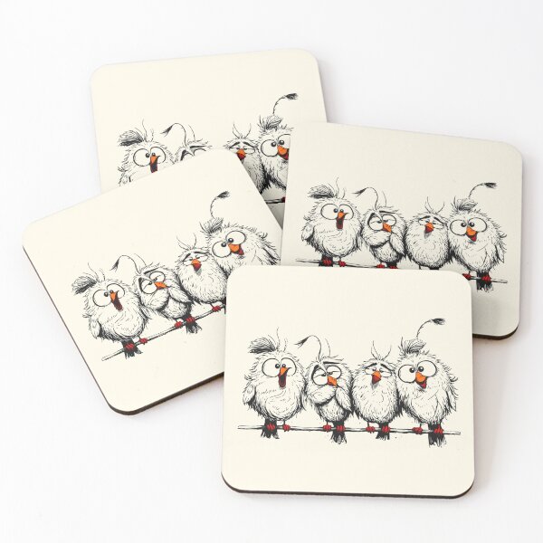 Item preview, Funny birds black and white minimalist art  designed and sold by Natart1004.