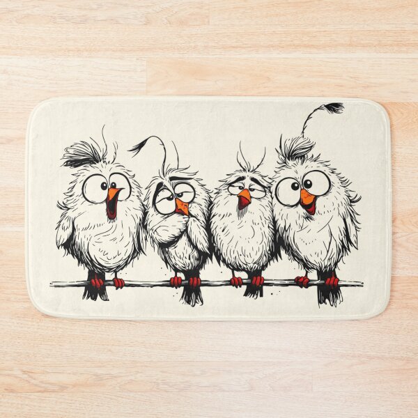 Item preview, Funny birds black and white minimalist art  designed and sold by Natart1004.