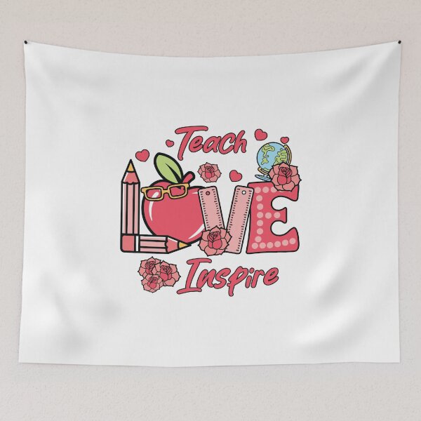 Item preview,  Teach Love Inspire - Retro Teacher Valentine Aesthetic designed and sold by Krasnovaovaova.