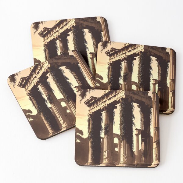 Item preview, Abandoned Greek Temple at Dusk – Sepia Ruins designed and sold by semenol.