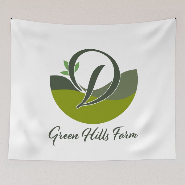 Item preview, Green Hills Farm Logo - Organic Nature Emblem with Leafy Hills designed and sold by RyanBelandres.