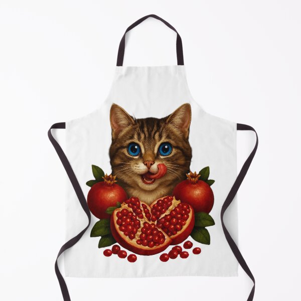 Item preview, Pure Joy Cat with Pomegranates – Cute and Colorful Art designed and sold by MadeOnPress.