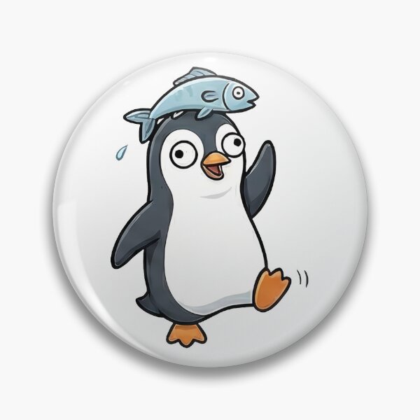 Item preview, Funny Cartoon Penguin with Fish on Head designed and sold by k3rstman1.